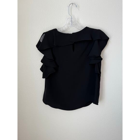 Amanda Uprichard Ruffle Sleeve Top Size Medium - Picture 2 of 6